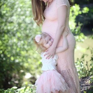 Maternity Lace Dress Light Pink